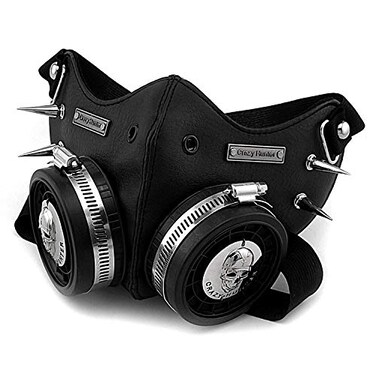 crazy hunter Steampunk Mask Cosplay Skull Masque Menwomen Gothic Leather Mask