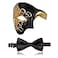 FunMular Masquerade Mask for Men Phantom of The Opera Half Face Mask with Bowtie Venetian Masks for Halloween Party Black Gold 2
