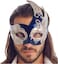 Luxury Mask Masquerade Mask for Men Musical Checkered Vintage Design Mask for Mardi Gras Prom and Masquerade Party