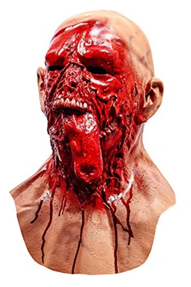 LEKA NEIL Horror Vampire Demon Mask Realistic Zombie Mask One Size Fits Most Ages 14 Blue