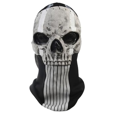 NTSWZYS Halloween Skull Full Face Mask Scary Latex Ghost Skeleton Helmet for Cosplay Party Props Outdoor War Game Type B