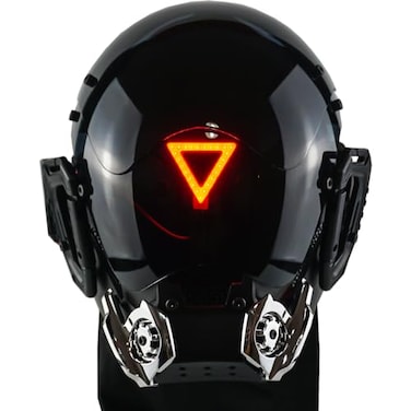 foymi Punk Mask with LED Light Futuristic Mask Rechargeable for Halloween Mask Cosplay Costume