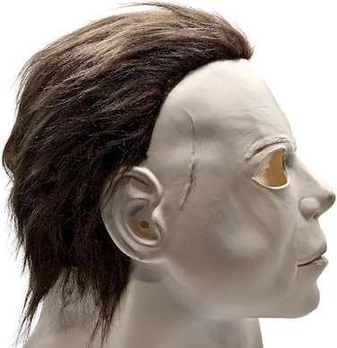 Festive Find Store Festive Find Michael Horror Halloween Mask for Adults Scary White Full Head Face Mask WhiteBrown