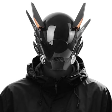 Marikito Punk mask for Men Futuristic Wing Helmet SciFi Mask Cool Cosplay Helmet for Festivals Parties