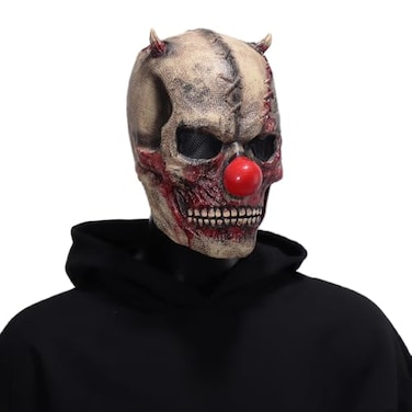 QLIQLIK Halloween Scary Evil Full Head Skull Mask Clown Mask Horror Face Zombie Costume