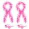 YBHOMINE 2 Pcs Feather Boas with Heart Rimless Sunglasses4 ft Feather Boa Halloween Christmas Bachelor Party Pack Accessory