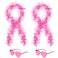 YBHOMINE 2 Pcs Feather Boas with Heart Rimless Sunglasses4 ft Feather Boa Halloween Christmas Bachelor Party Pack Accessory