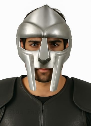 Fine Peak Mf Doom Mask Roman Gladiator Helmet Face Mask MF Doom Medieval Viking MASK Roman Gladiator Helmet Face Mask MF Doom Viking MASK Silver