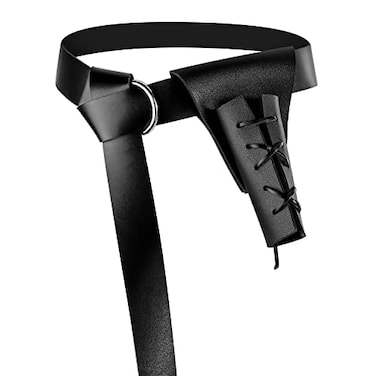 Saintrygo Medieval Leather Sword Dagger Frog Leather Sword Belt Holder Belt Renaissance Accessories for Knight Warrior Pirate CosplayBlack
