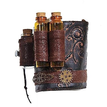 SUMGOGO Arm Bracer Cuff Armband Wrist Guard Armor Medieval Witch Wizard Magic Cork Potion Bottle Lolita Cosplay LARP Costume Accessory Decor Coffee