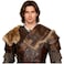 L'VOW LVOW Men Medieval Fur Shoulder Armor Adjustable Leather Pualdron Warrior Viking Leather Armor for Halloween LARP CosplayBrown