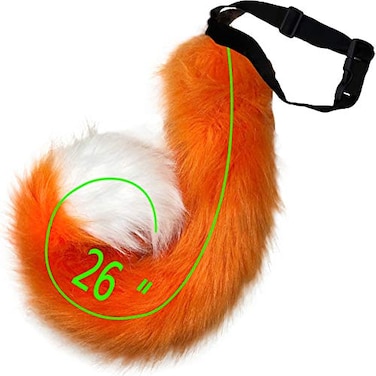 HAOAN Adults 26 Inch Wolf Tail Soft Long Fur Cat Fox Costume Tail for Halloween Party Costume