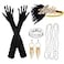 ASTARON 1920s Flapper Accessories Set for Women Flapper Headpiece Headband Fashion Roaring 20s Theme Set