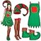 Funtery 4 Pcs Women Christmas Elf Costume Elf Accessories Set Including Extra Long Felt Hat Aprons Shoes Striped StockingVivid Style