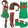 Funtery 4 Pcs Women Christmas Elf Costume Elf Accessories Set Including Extra Long Felt Hat Aprons Shoes Striped StockingVivid Style