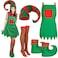 Funtery 4 Pcs Women Christmas Elf Costume Elf Accessories Set Including Extra Long Felt Hat Aprons Shoes Striped StockingVivid Style