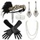 BABEYOND 1920s Flapper Accessories Gatsby Costume Accessories Set 20s Flapper Headband Pearl Necklace Gloves