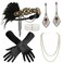 BABEYOND 1920s Flapper Accessories Gatsby Costume Accessories Set 20s Flapper Headband Pearl Necklace Gloves