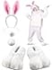 Giegxin 5 Pcs Adult Easter Bunny Costume White Rabbit Costume Bunny Shoes Rabbit Feet Ear Headband Nose Tailmedium