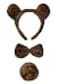 Petitebella Brown Bear Costume for Kids Adults 3pc Halloween Animal Cosplay Set with Headband Bowtie Tail One Size