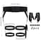 Kathfly 2 Sets Womens Multi Strap Garter and Leather Gloves Halloween Black Utility Goth Belt Costume with Pocket Adjustable Leg Straps for Halloween Party Cosplay Accessory