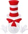 OFIHIDO 5 Pcs Hallowen Costume AccessoriesRed White Striped HatsRed BowWhite FurryWhite Gloves