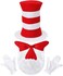 OFIHIDO 5 Pcs Hallowen Costume AccessoriesRed White Striped HatsRed BowWhite FurryWhite Gloves