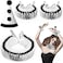 Maiteenly Collar Cuff Set Clown Accessories Elizabethan Renaissance Neck Ruff Clown Collar CuffsBlack White