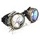 UMBRELLALABORATORY Steampunk Victorian Style Goggles with Compass Design Ocular Loupe3D Rainbow Prism Kaleidoscope Rave Glasses