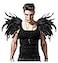 L'VOW LVOW Men Gothic Real Feather Epaulet Shrug Shoulder Strap for Halloween Costume Rooster Black