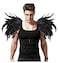 L'VOW LVOW Men Gothic Real Feather Epaulet Shrug Shoulder Strap for Halloween Costume Rooster Black