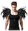 L'VOW LVOW Men Gothic Real Feather Epaulet Shrug Shoulder Strap for Halloween Costume Rooster Black