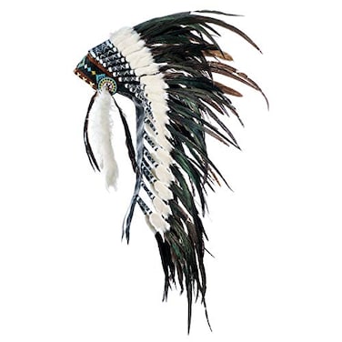 Novum Crafts Feather Headdress Native American Indian Inspired Black