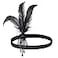 BABEYOND 1920s Flapper Headpiece Roaring 20s Feather Headband Roaring 20s Gatsby Hair Accessories Black