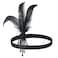 BABEYOND 1920s Flapper Headpiece Roaring 20s Feather Headband Roaring 20s Gatsby Hair Accessories Black