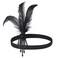BABEYOND 1920s Flapper Headpiece Roaring 20s Feather Headband Roaring 20s Gatsby Hair Accessories Black