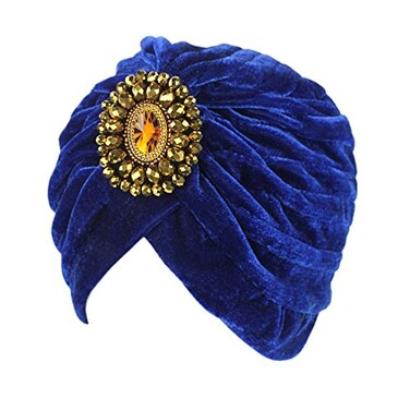 Decou Twist Pleated Hair Wrap Stretch Turban 0545 BlueOne size