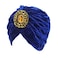Decou Twist Pleated Hair Wrap Stretch Turban 0545 BlueOne size