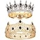 MTLEE 2 Pcs Prom King and Queen Crowns for Men Women King Queen Crowns Tiara with Rhinestone for Wedding Birthday GradBlack Gold Black Style