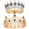 MTLEE 2 Pcs Prom King and Queen Crowns for Men Women King Queen Crowns Tiara with Rhinestone for Wedding Birthday GradBlack Gold Black Style