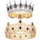 MTLEE 2 Pcs Prom King and Queen Crowns for Men Women King Queen Crowns Tiara with Rhinestone for Wedding Birthday GradBlack Gold Black Style