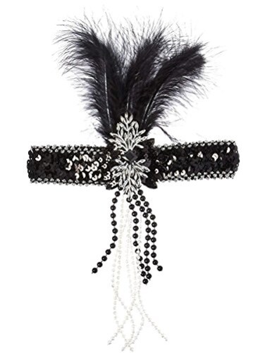 Rubies Flapper Black headband for Adults Womens No Size