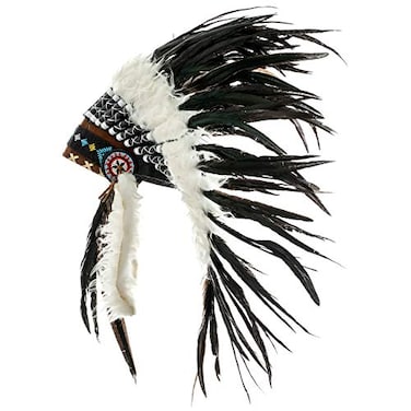 Novum Crafts Feather Headdress Native American Indian Inspired Black