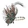 Coucoland Flapper Peacock Feather Headpiece Great Gatsby 1920s Costumes for Women Roaring 20s Accessories Headband Mask