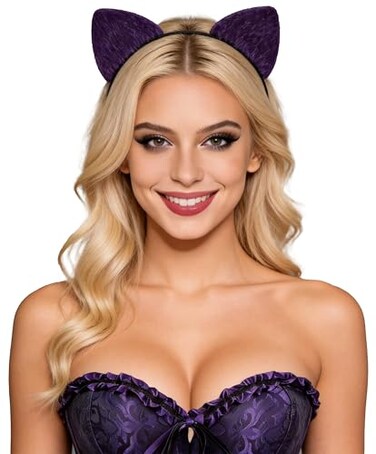 Bonnie Z. Leonardo Bonnie Z Leonardo Furry Padded Shadow Purple Cat Ears Headbands