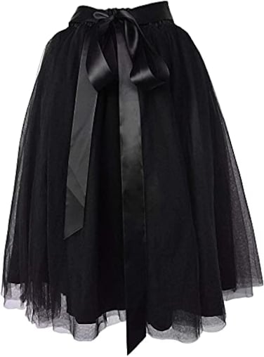 Dancina Womens Knee Length Tutu A Line Tulle Skirt Plus Size 1218 Black