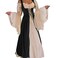 Abaowedding Womenss Medieval Renaissance Costume Cosplay Chemise and Over Dress SmallMedium Black and Ivory