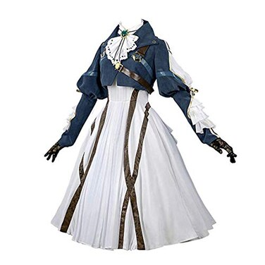 Nuoqi Violet Evergarden Cosplay Costume Womens Anime Uniforms Suit OutfitDark BlueXXL