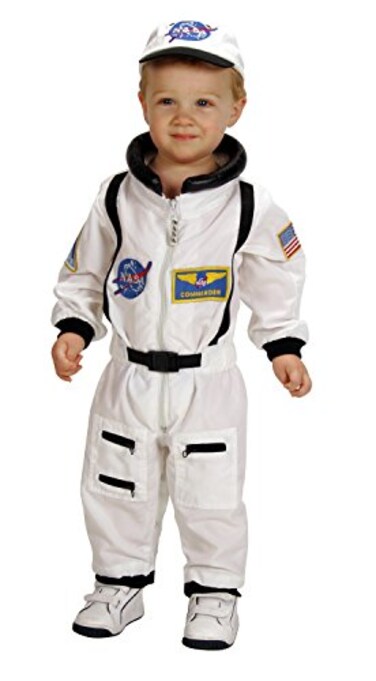 Aeromax Jr Astronaut Suit with Embroidered Cap White size 810