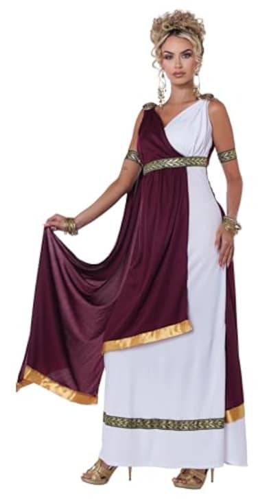 California Costumes Roman Empress Costume Medium WhiteBurgundy